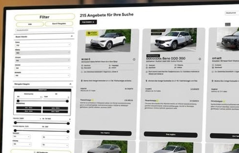 Online-Fahrzeugsuche mit 215 Angeboten und zahlreichen Filtern